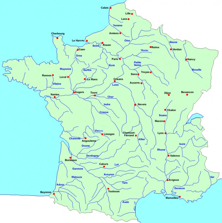 A Map Of France With Cities And Rivers Germany Map vrogue co